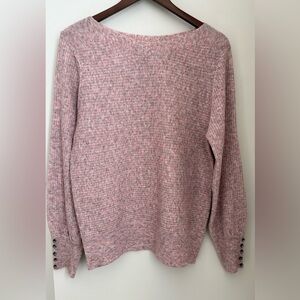 Philosophy Soft Pink Knit Crew Neck Sweater Size: PL